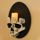 Skull Head Candle Holder Halloween Decor Wall Mounted Candle Sconce