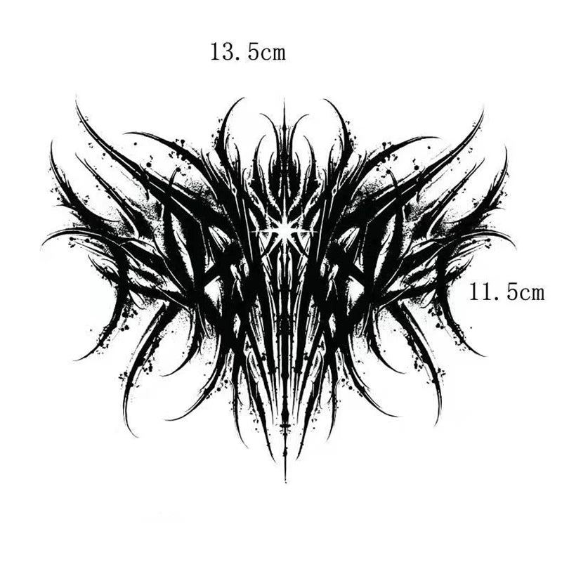 Dark Gothic Thorns Neck Temporary Tattoo