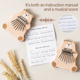 Bear Kalimba 8 Key Mini Thumb Piano Montessori Musical Instrument Toys for Children