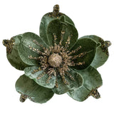 24cm Large Glitter Christmas Flowers Artificial Magnolia Flower Ornament Floral Xmas Tree Decorations