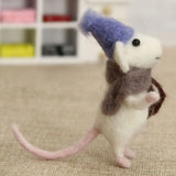 Wool Felting Activity Set Mouse Toy Doll Wool Poked Needle DIY Kit Package