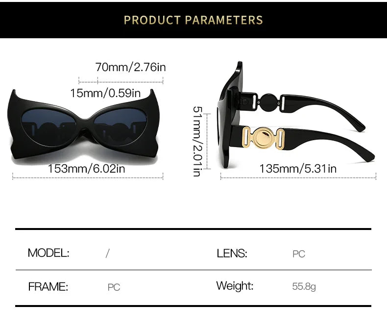 Retro Fabulous Oversized Cat Eye Sunglasses UV400
