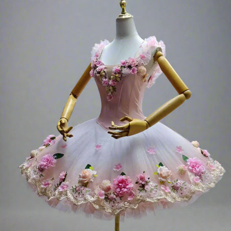 Spring Roses Custom Made High-end Professional Pancake Tutu Dress