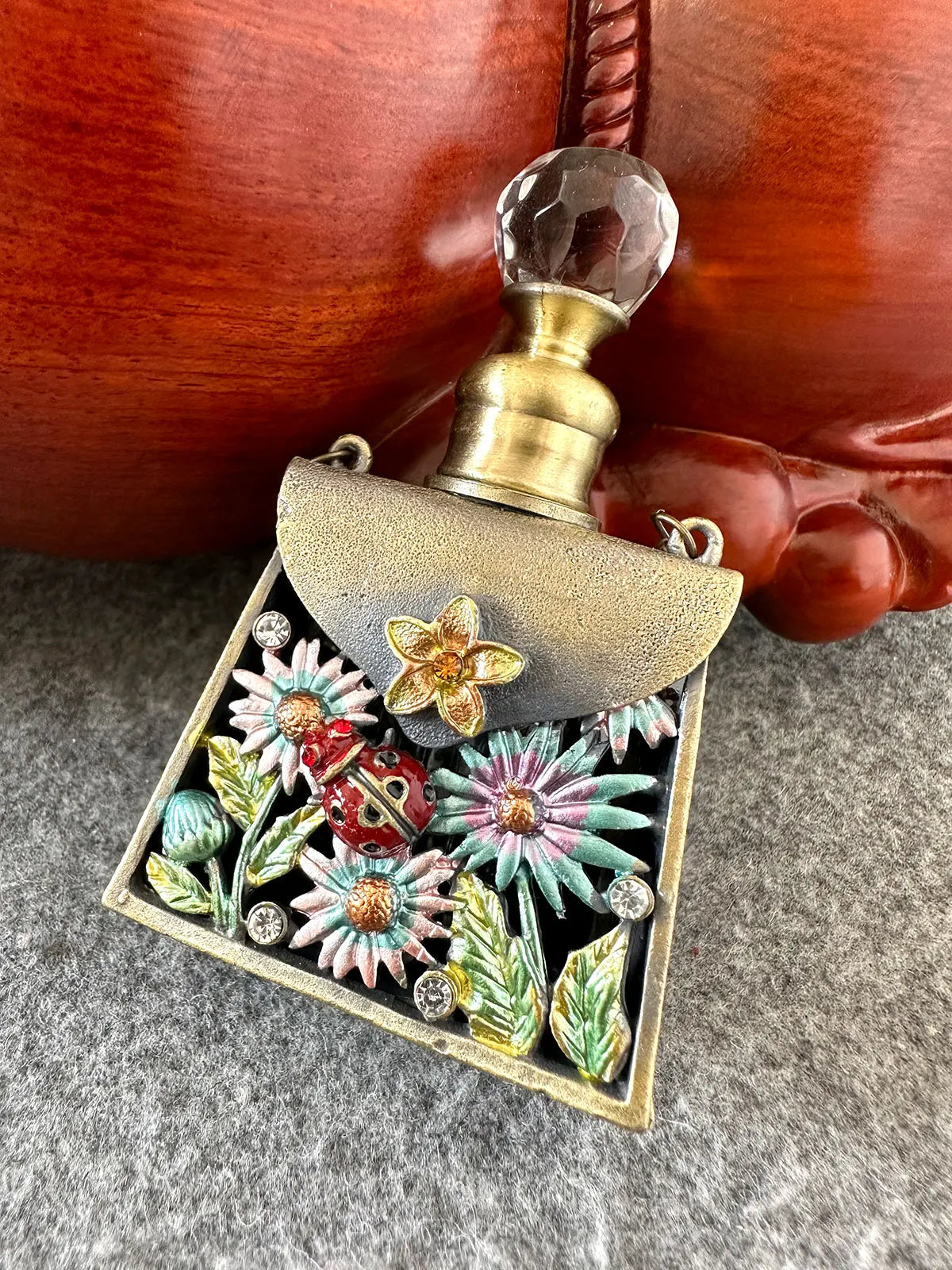 Lady Beetle Enamel Perfume Bottle