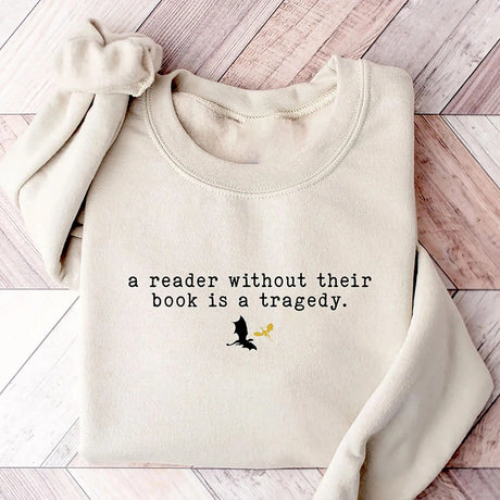Tragedy Sweatshirt Fourth Wing Book Lover Sweater Long Sleeve Fleece Jumper