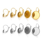 Blank Cabochons French Hook Earrings Bases 10pcs 6-20mm DIY Jewellery Making Supplies