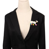 Acrylic Brooch Dalmatian Dog with Rainbow Wellingtons