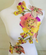 1Pc Large Flower Embroidery Appliqué DIY Clothing Sew On Accessories Patches 56*36cm