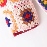 Granny Square Hand Crochet Mohair Hooded Long Cardigan