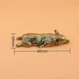 Pure Copper Welsh Corgi Puppy Miniature Figurines Dog Desktop Ornament Tea Pets