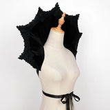 Black Red Velvet Victorian Collar Cape Gothic Vampire Cosplay Medieval Costume