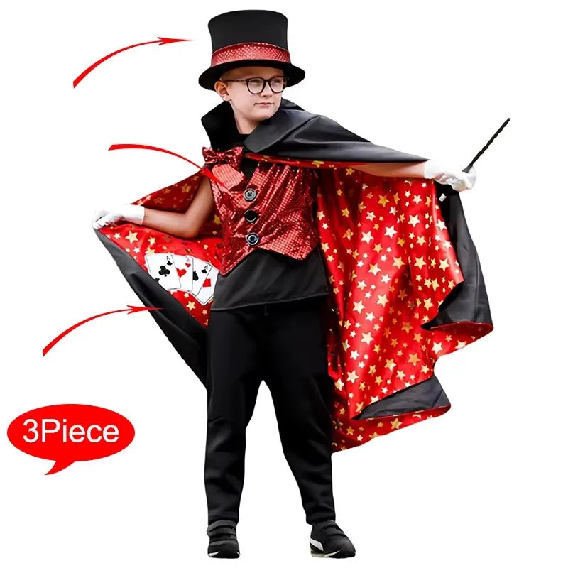 Amazing Magician Children's Book Week Costumes Sets Stage Performance Halloween Cosplay
