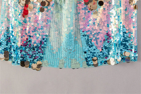 Shiny Rainbow Sequin Cloak Halloween Children's Dress Up Cape