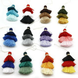 1/2pcs Cotton Tassels for Crafts Tri-Layered Tassels with Hanging Loop for Crafts Jewelry Making Bookmark Clothing  Accessories