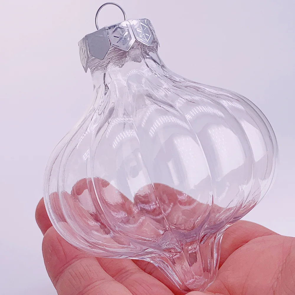 Six Shatterproof Transparent Christmas Decoration Bauble Ball Ornaments 80mm
