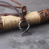 Viking Odin Rune Stainless Steel Pendant Necklace For Men with Wooden Gift Box