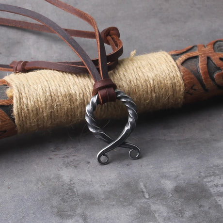 Viking Odin Rune Stainless Steel Pendant Necklace For Men with Wooden Gift Box