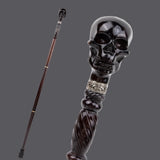 Black Skull Wooden Walking Stick Cosplay Sceptre Cane 93cm