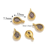 5pcs Stainless Steel Drop Crystal Charms For Jewellery Making DIY Earrings Bracelet