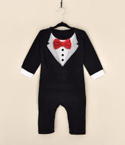 Baby Boy Gentleman Tuxedo Romper Cotton Clothes Newborn One-Piece Outfit Party Suit