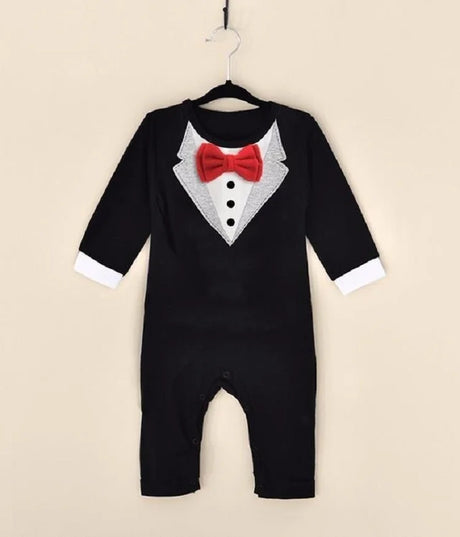 Baby Boy Gentleman Tuxedo Romper Cotton Clothes Newborn One-Piece Outfit Party Suit