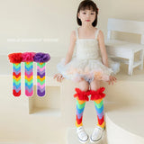 Girls Knee-High Rainbow Fun Socks 3-8T