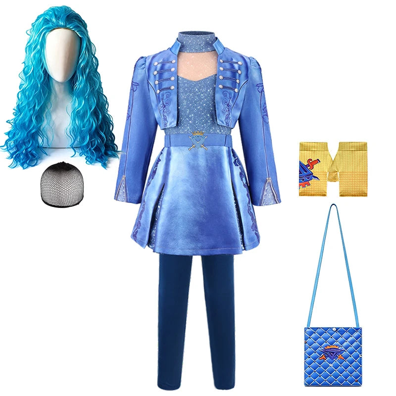 Descendants Cosplay Red Pink Chloe Kids Clothes Halloween Book Week Costumes