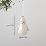 White Ceramic Christmas Tree Ornaments Snowman Reindeer Xmas Hanging Decor