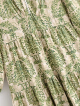 Teresa's Green Floral Long Sleeve Midi Dress