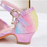Party Shoes for Girls Glittery Butterfly Mary Jane Sandals Purple Gold Pink Blue