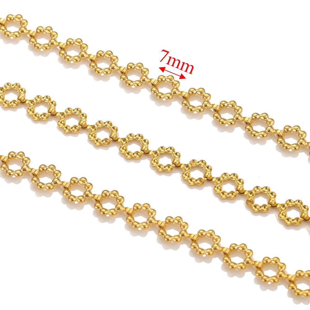 1meter PVD Gold Plated Stainless Steel Thick Large Heavy Chains Necklace Bracelet DIY Jewellery Making Finding