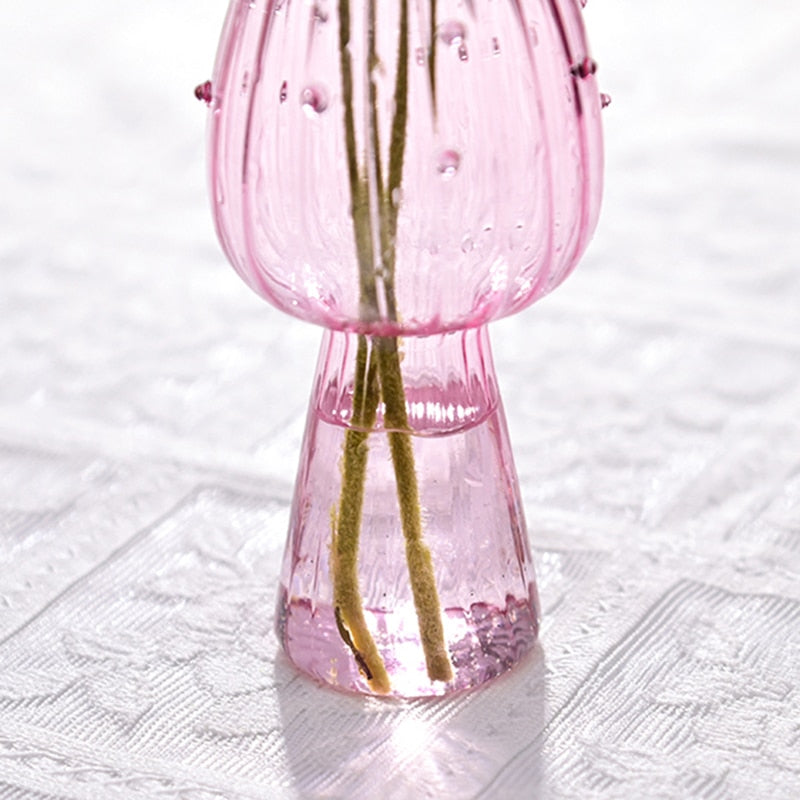 Mushroom Glass Vase Plant Hydroponic Terrarium Vase