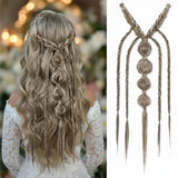 Medieval Maiden Hair Braids Clip in Hair Extensions 24 Inches Synthetic Wig Hairpieces