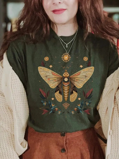 Goblincore Moth TShirt Celestial Fairycore Dark Academia