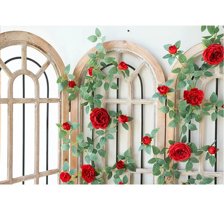 Artificial Sweetheart Roses Silk Fake Flowers Vines Party Decoration