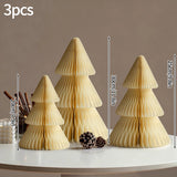 Christmas Paper Honeycomb Decorations Ball Folding Christmas Tree Table 3D Ornaments
