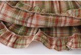 Mushroom Green Plaid Ruffle Top Y2k Goblincore