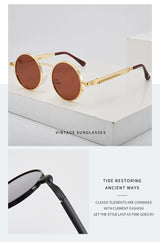 Round Metal Frame Sunglasses UV400