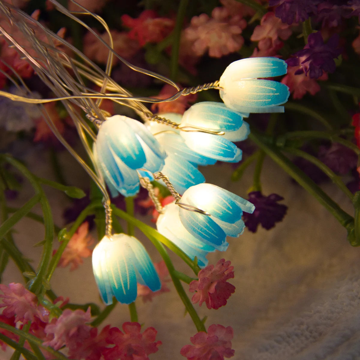 2m 20LED Tulip Flowers String Lights Fairy Twinkle Hanging LED String Lamp