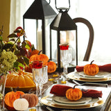 9pcs Velvet Artificial Pumpkins 3 Size Mixed Halloween Party Thanksgiving Home Table Decoration Autumn Fall Decor