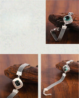 The Gate Keeper's S925 Sterling Silver Bracelet Amethyst Smoky Quartz Flat Woven-chain Jewellery