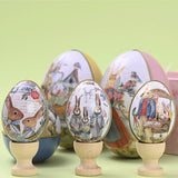 3 or 6 Large Medium Small Easter Eggs Bunny Pattern Metal Egg Shaped Candy Gift Box Easter Decoration