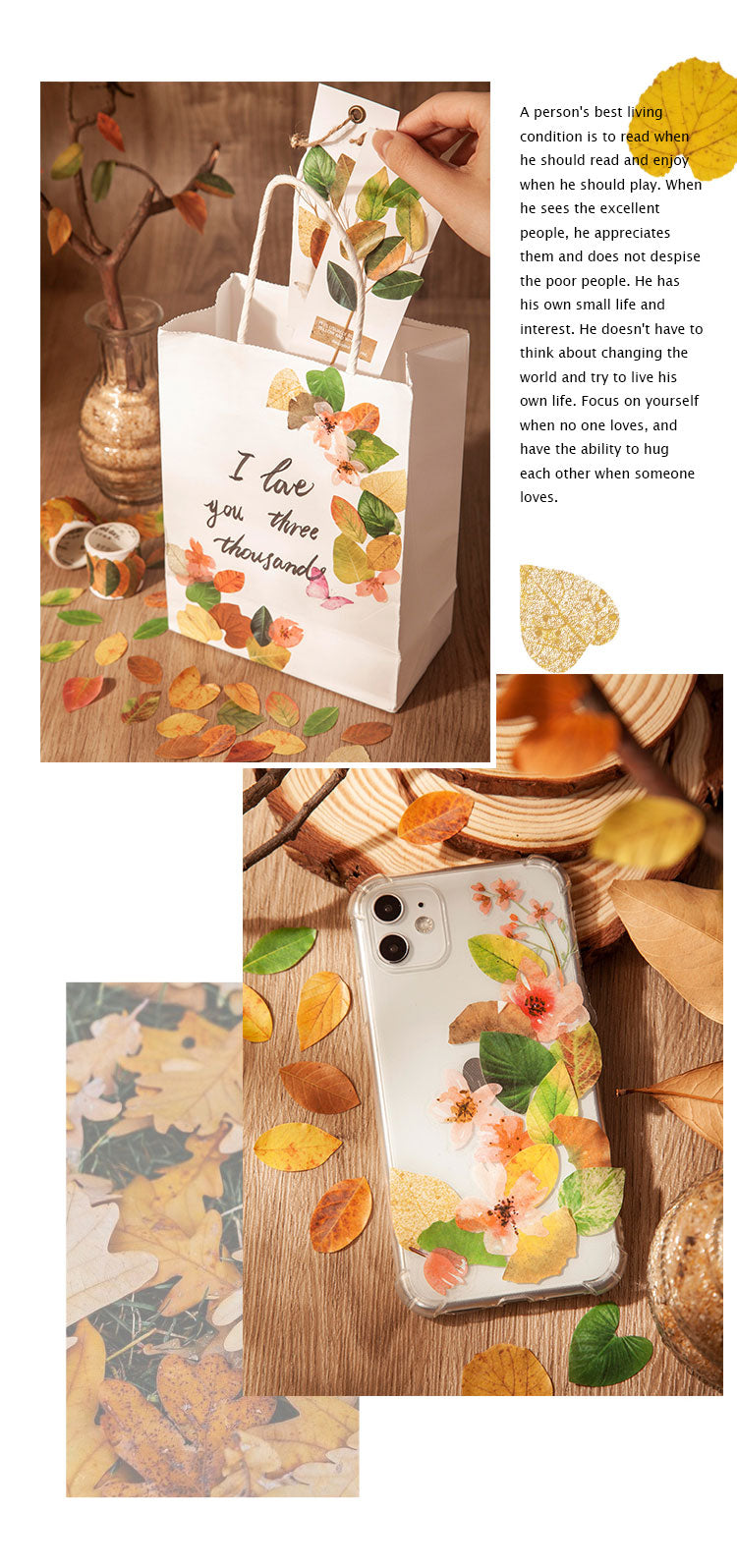 Fallen Leaves Stickers Washi Tape