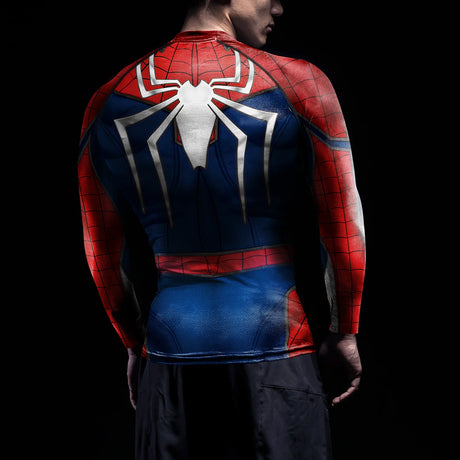 Spiderman Rash Guards Compression Shirts Men Workout Long Sleeve Tops Fitness Sportswear