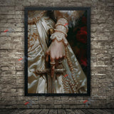 Lace, Pearls, Swords, and Snakes, Moody Victorian Art Poster Prints Dark Academia Wall Art Home Decor