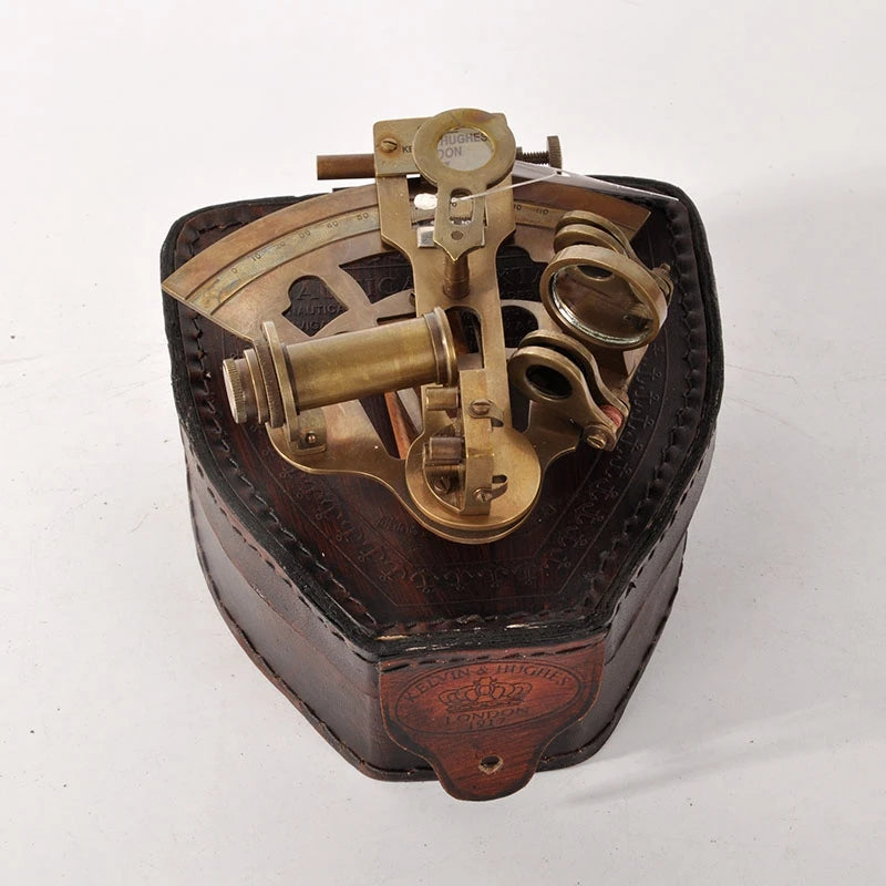 Replica Antique Sextant Brass Ornaments Nautical Desktop Decoration