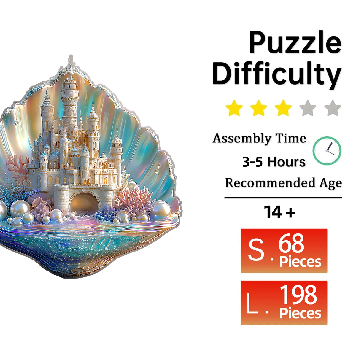 Shell Castle Unique Shape Wooden Jigsaw Puzzles