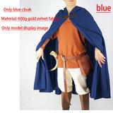 Short Medieval Velvet Capelet Hooded Cloak Renaissance Cape