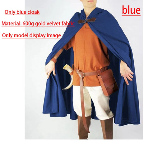 Short Medieval Velvet Capelet Hooded Cloak Renaissance Cape