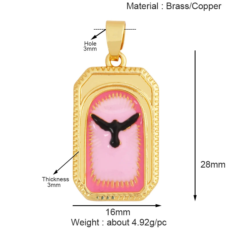 Enamel Heart Flower Dolphin Charm Pendants 18K Gold Plated DIY Bracelets Necklaces Jewellery Making Supplies